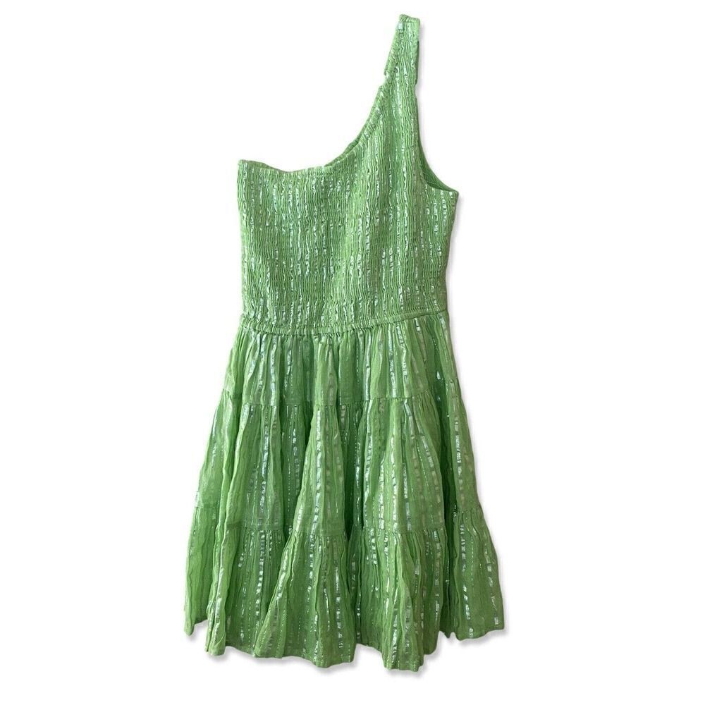 Sundress Brand Revolve Joe Short One Shoulder Athene Lime Green Cotton Nwt M/L — image 5 of 8